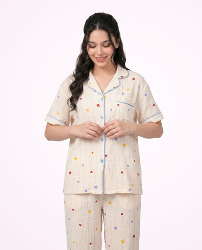 Pastel Hearts Pajama Set