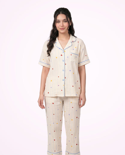 Pastel Hearts Pajama Set