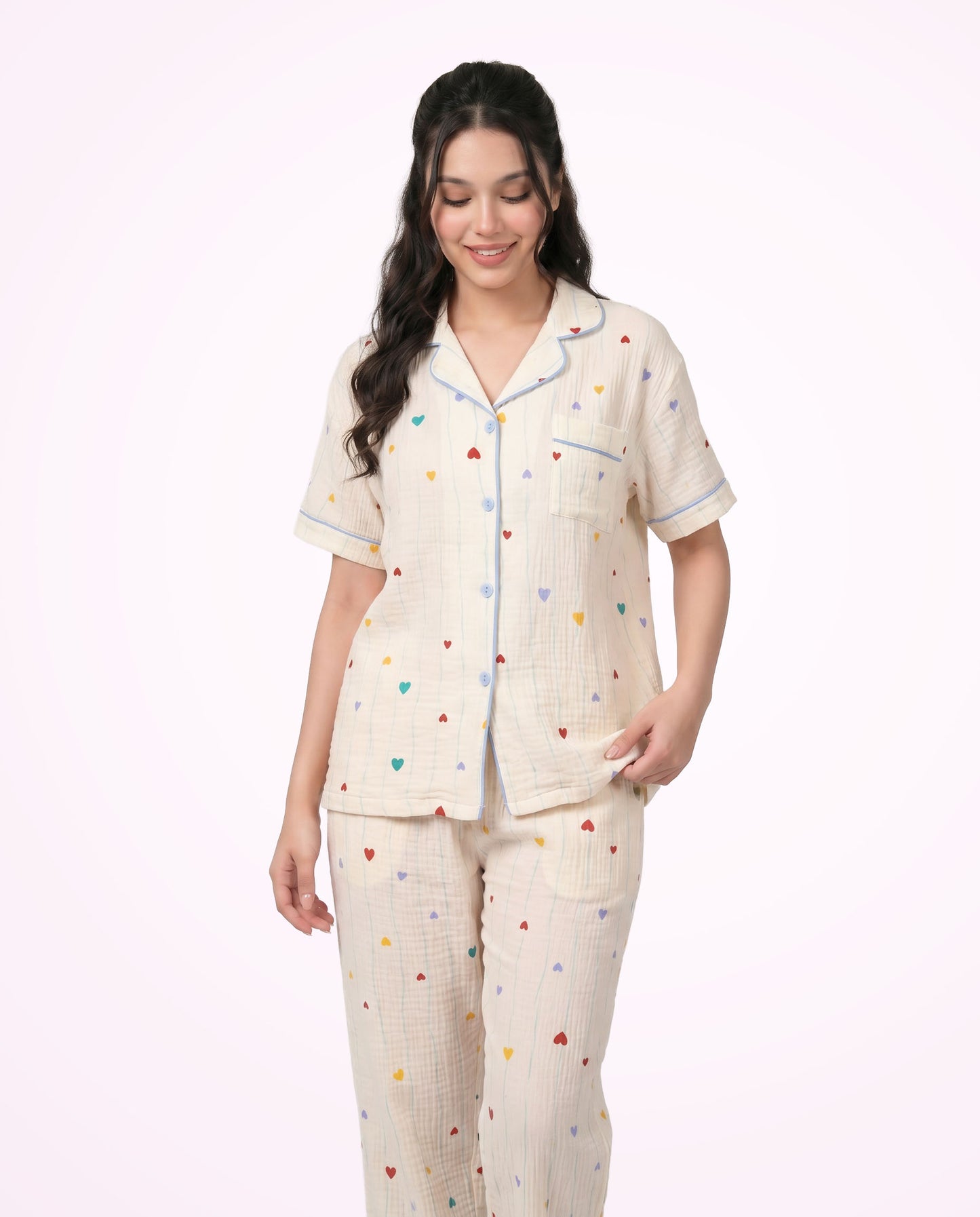 Pastel Hearts Pajama Set