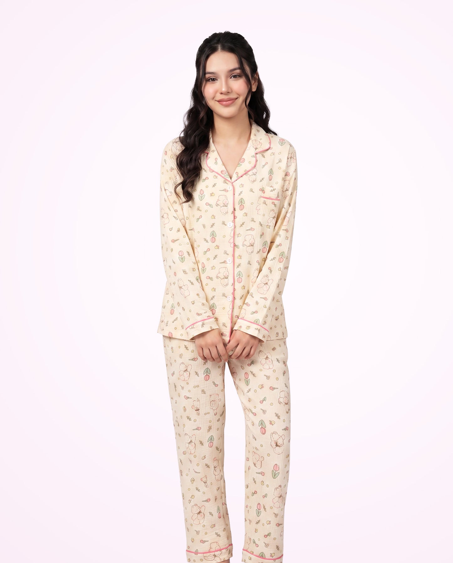 Tulip Teddy Pajama Set