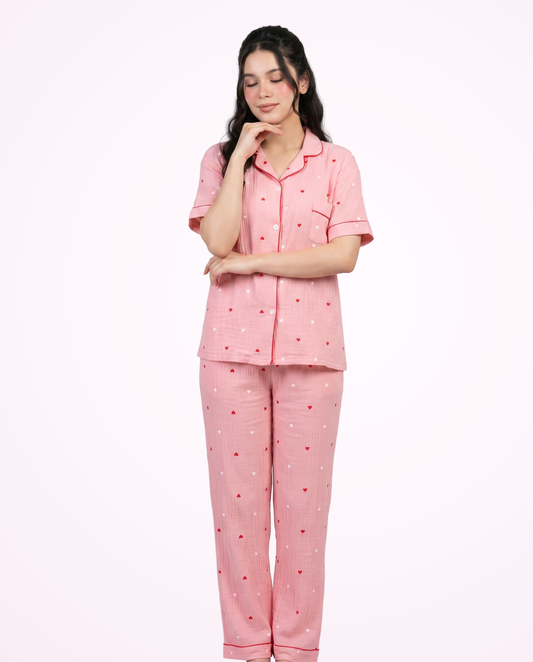 Blush Hearts 3-Piece PJ Set
