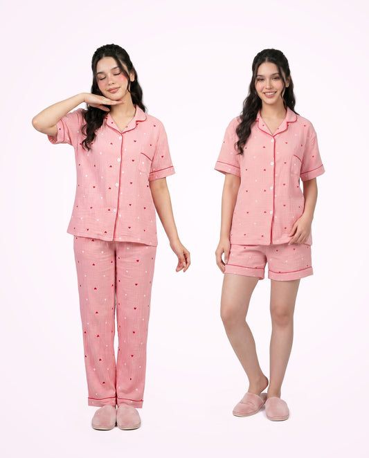 Blush Hearts 3-Piece PJ Set