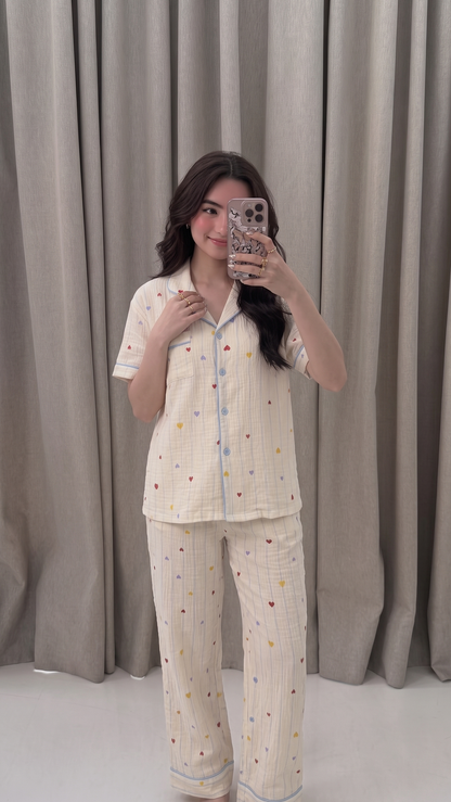 Pastel Hearts Pajama Set